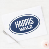 Sticker Ovale Harris Walz 2024 (Enveloppe)