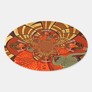 Sticker Ovale Hauteurs de Whimsical : Belle girafe drôle Africai