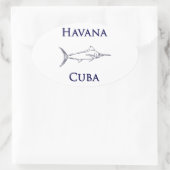 Sticker Ovale Havana Cuba Blue Marlin (Sac)