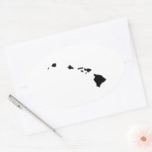Sticker Ovale Hawaii en noir et blanc (Enveloppe)
