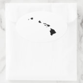 Sticker Ovale Hawaii en noir et blanc (Sac)