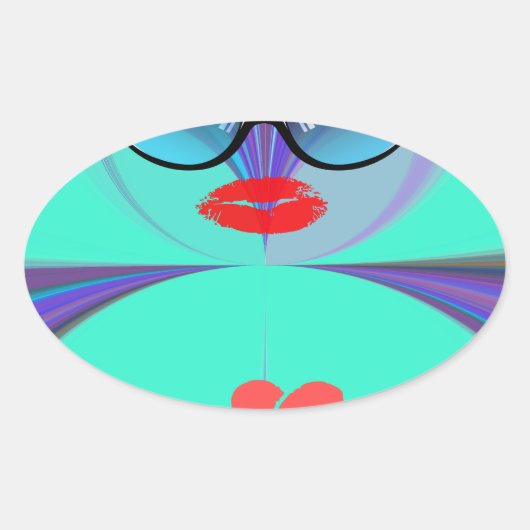 Sticker Ovale Heart Selfie (Devant)