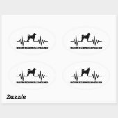 Sticker Ovale Heartbeat Norvégien Elkhound (Feuille)