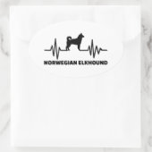 Sticker Ovale Heartbeat Norvégien Elkhound (Sac)