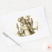 Sticker Ovale Hécate à trois corps (Enveloppe)