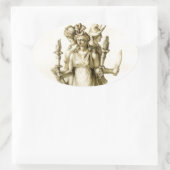 Sticker Ovale Hécate à trois corps (Sac)