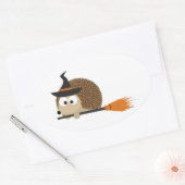 Sticker Ovale Hedgehog Witch (Enveloppe)