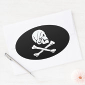 Sticker Ovale Henry Chaque Drapeau Pirate (Enveloppe)