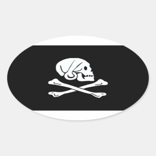 Sticker Ovale Henry Chaque Drapeau Pirate