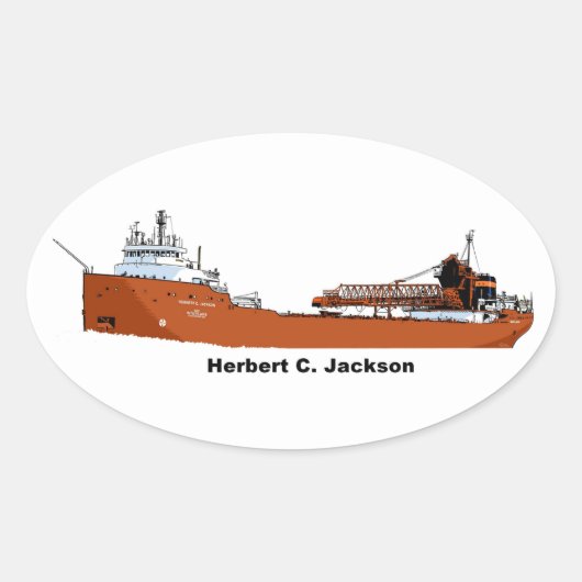 Sticker Ovale Herbert C. Jackson, cargo des Grands Lacs (Devant)