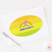 STICKER OVALE HERMAPHRODITE RAINBOW (Enveloppe)
