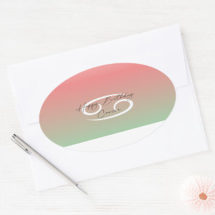 Sticker Ovale Heureux cancer d'anniversaire