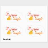 Sticker Ovale Heureux singulariser (Feuille)