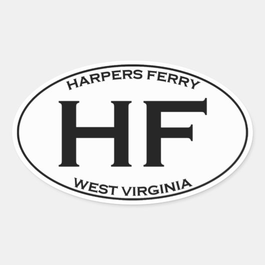 Sticker Ovale HF - Harpers Ferry West Virginie (Devant)