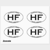 Sticker Ovale HF - Harpers Ferry West Virginie (Feuille)