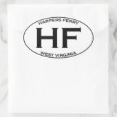 Sticker Ovale HF - Harpers Ferry West Virginie (Sac)