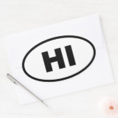 Sticker Ovale HI Hawaii (Enveloppe)