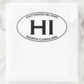 Sticker Ovale HI - Logo ovale de l'île Hatteras (Sac)