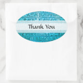 Sticker Ovale Hiéroglyphes égyptiens antiques bleu (Sac)