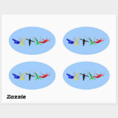 Sticker Ovale High Divers High Diving Springboard Plate-forme sp (Feuille)