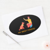 Sticker Ovale "High Five with Bestie" (Enveloppe)