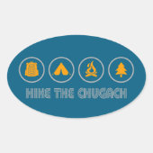 Sticker Ovale Hike The Chugach Mountains Alaska (Devant)