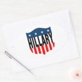 Sticker Ovale hillary clinton étoiles et rayures (Enveloppe)