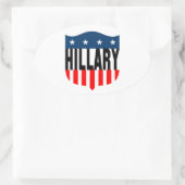 Sticker Ovale hillary clinton étoiles et rayures (Sac)