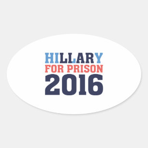 Sticker Ovale Hillary pour la prison
