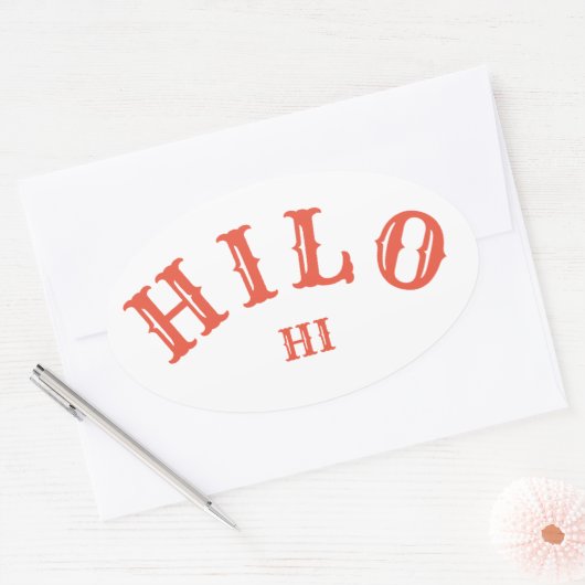 Sticker Ovale Hilo, HawaiI (Enveloppe)