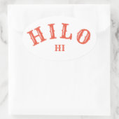 Sticker Ovale Hilo, HawaiI (Sac)