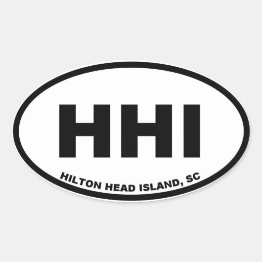 Sticker Ovale Hilton Head Island (Devant)