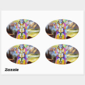 STICKER OVALE HINDU DIOD VISHNU (Feuille)