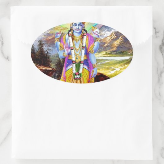 STICKER OVALE HINDU DIOD VISHNU (Sac)