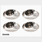 STICKER OVALE HIP HOP BATTRE DES LYRIQUES DE COMPÉTENCES SUR LE  (Feuille)