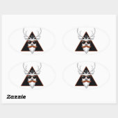 Sticker Ovale Hipster Antler Art (Feuille)