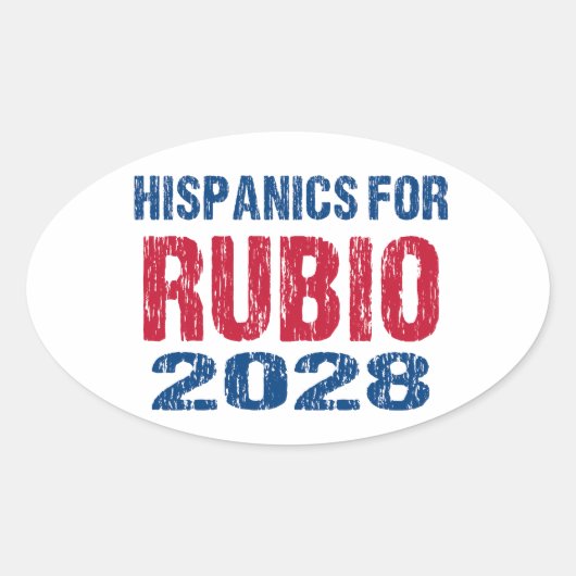 Sticker Ovale Hispaniques pour Rubio 2028 (Devant)