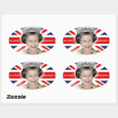 Sticker Ovale HM Queen Elizabeth II - Photo Pro (Feuille)