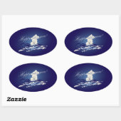 Sticker Ovale HNY sled (Feuille)