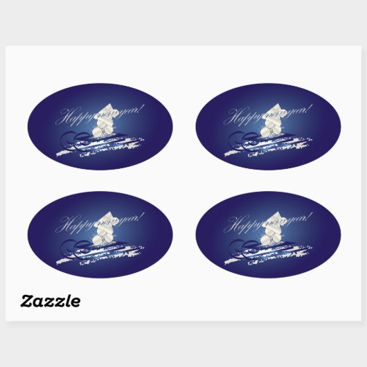 Sticker Ovale HNY sled (Feuille)