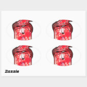 Sticker Ovale Ho Ho Ho ! Père Noël Casquette Joyeux Noël étoile. (Feuille)