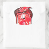 Sticker Ovale Ho Ho Ho ! Père Noël Casquette Joyeux Noël étoile. (Sac)