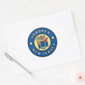 Sticker Ovale Hoboken New Jersey (Enveloppe)