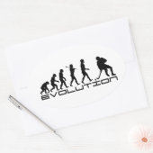 Sticker Ovale Hockey sur glace Hockey Sport Evolution Art (Enveloppe)