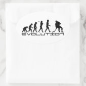 Sticker Ovale Hockey sur glace Hockey Sport Evolution Art (Sac)