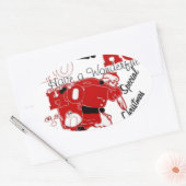 Sticker Ovale HOHOHO Avoir un merveilleux Noël avec gratitude (Enveloppe)