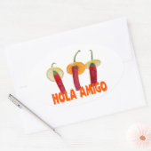 Sticker Ovale Hola amigo (Enveloppe)