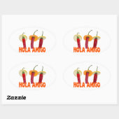 Sticker Ovale Hola amigo (Feuille)
