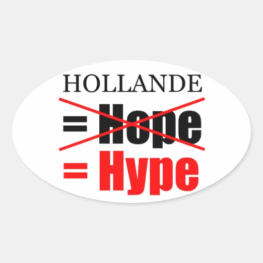 Sticker Ovale Hollande Not Hope = Hype ! ! ! ! ! ! ! ! ! ! ! ! ! (Devant)