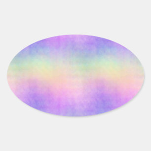 Sticker Ovale holo arc-en-ciel ombre doux :